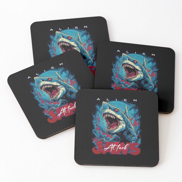 Item preview, Sci Fi Deep Ocean Shark Monster Attack Poster designed and sold by BurrellFournier.