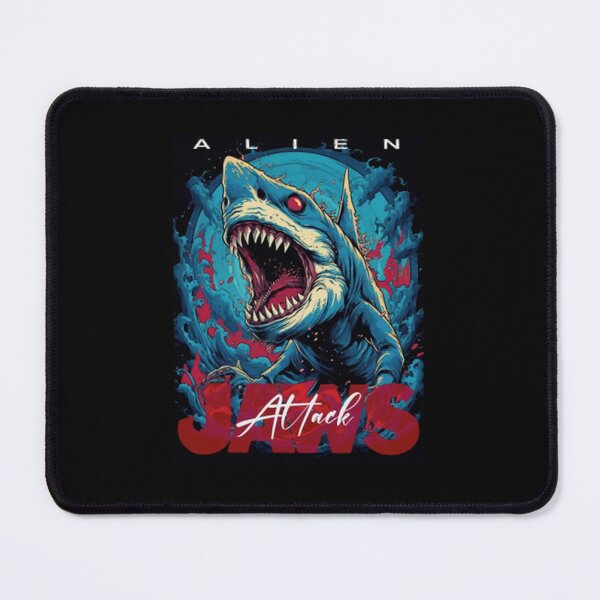 Item preview, Sci Fi Deep Ocean Shark Monster Attack Poster designed and sold by BurrellFournier.