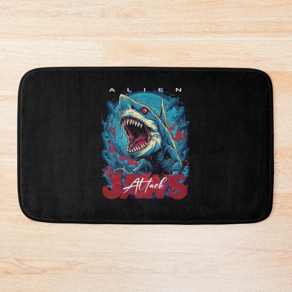 Item preview, Sci Fi Deep Ocean Shark Monster Attack Poster designed and sold by BurrellFournier.