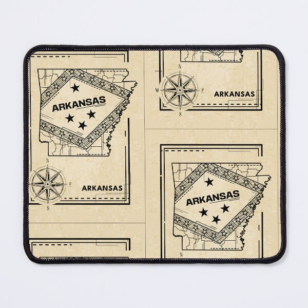 Item preview, Vintage Arkansas Map Flag Geometric Line Art designed and sold by chaaval.