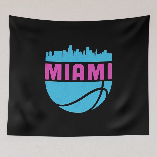 Item preview, Miami City Skyline Basketball Sports Pride Art designed and sold by sandylel.