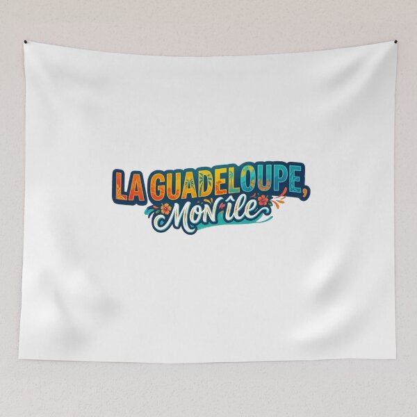 Item preview, Guadeloupe My Island - Tropical Typography & Hibiscus Flowers designed and sold by heritage-supply.