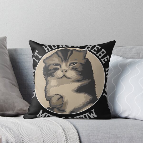 Item preview, It Hurts Here In My Meow Meow Cat Meme designed and sold by BellaGraphicCo.
