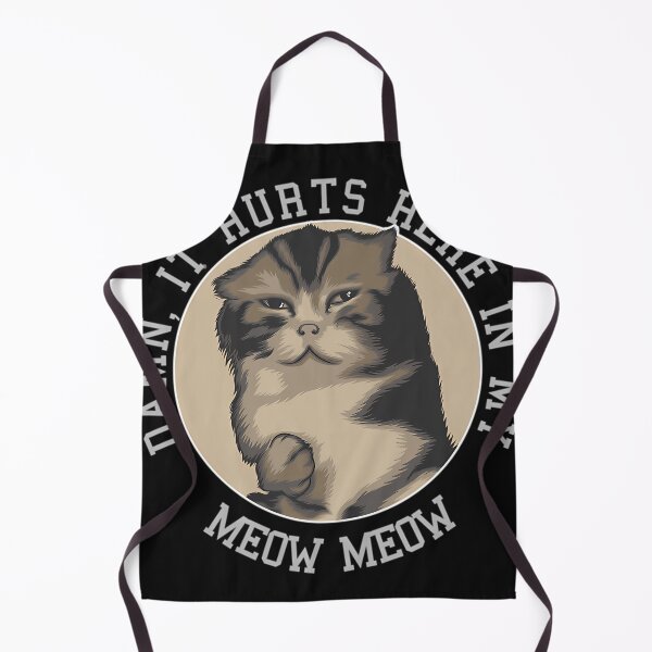 Item preview, It Hurts Here In My Meow Meow Cat Meme designed and sold by BellaGraphicCo.