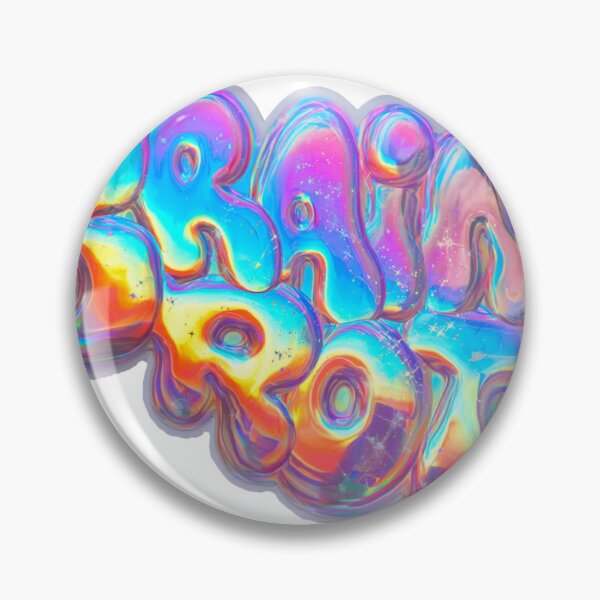 Item preview, Brain Rot Iridescent Bubble Text Internet Meme designed and sold by NicolasGlowArt.