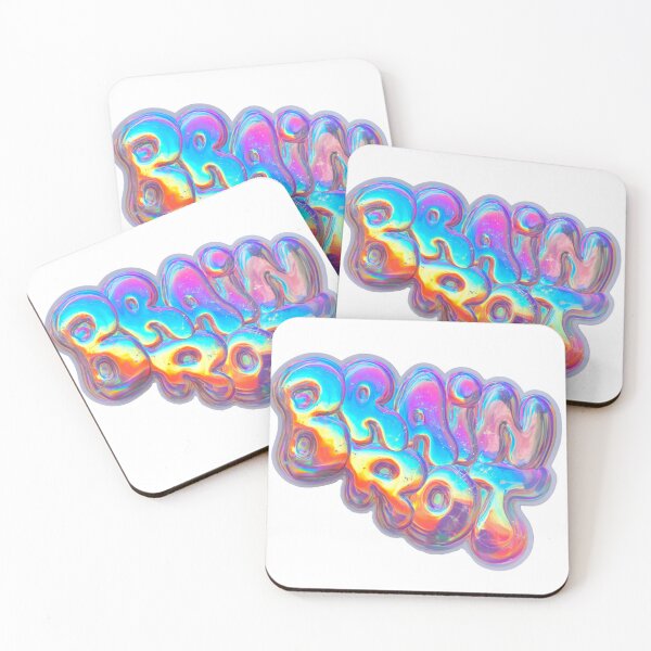 Item preview, Brain Rot Iridescent Bubble Text Internet Meme designed and sold by NicolasGlowArt.
