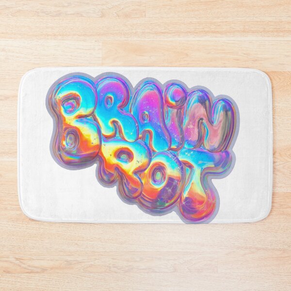 Item preview, Brain Rot Iridescent Bubble Text Internet Meme designed and sold by NicolasGlowArt.