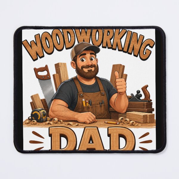 Item preview, Woodworking Dad Cartoon Carpenter Workshop Design designed and sold by FreedomHauler.