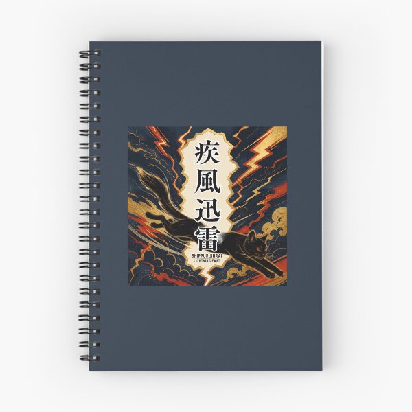 Item preview, Shippu Jinrai 疾風迅雷 Japanese Cat Sticker – Force of Wind and Thunder designed and sold by KOTOWA.