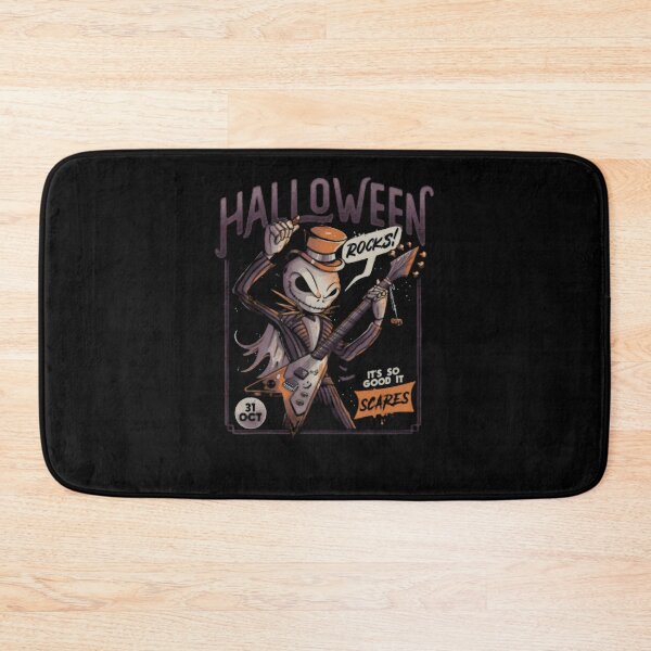 Item preview, Spooky Skeleton Rock Guitarist Halloween Poster designed and sold by BurrellFournier.