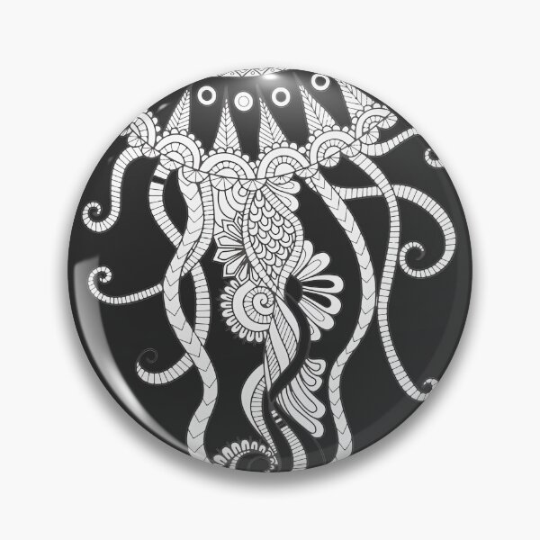 Item preview, Cute Unique Zentangle Style Jellyfish Art Featuring Pet Sea Animal Design designed and sold by SHVKERstyle.