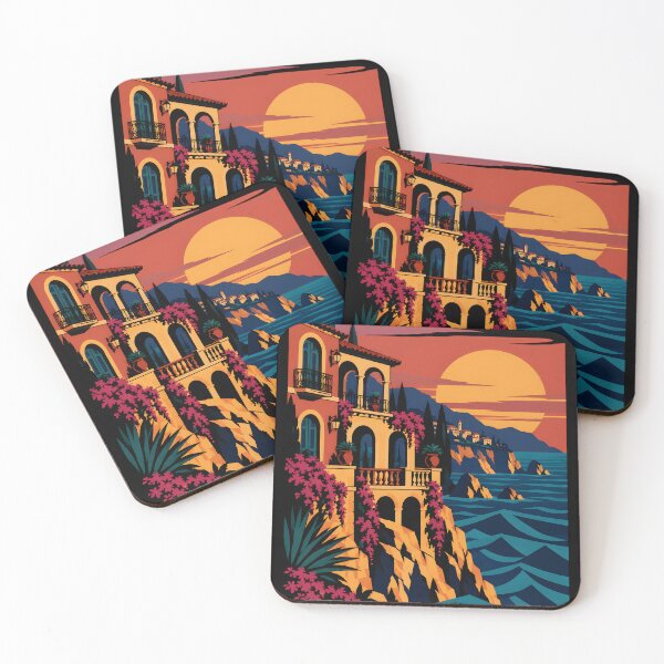 Item preview, Coastal Villa Silhouette designed and sold by DrawingAndText.