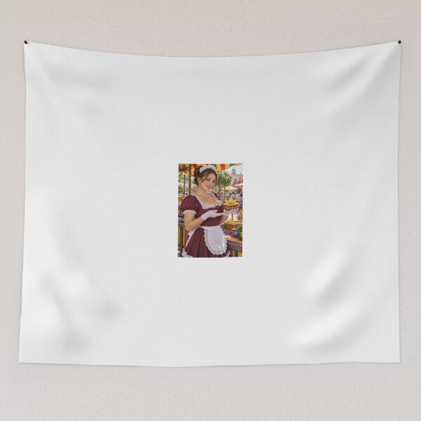 Item preview, Maid with queso snack in sunlit garden designed and sold by CathryneDelamort.