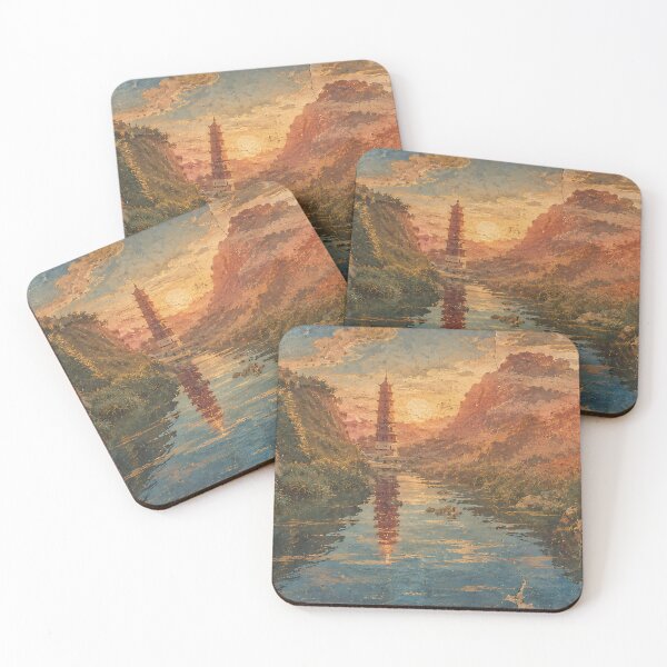 Item preview, Series The Glow of the Pagoda Part 6 The Traveler’s Path.(Ancient Mural) designed and sold by MaxDreamsArt.