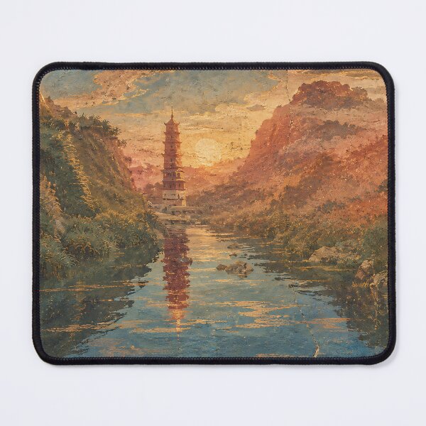 Item preview, Series The Glow of the Pagoda Part 6 The Traveler’s Path.(Ancient Mural) designed and sold by MaxDreamsArt.