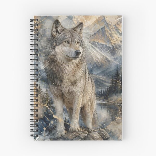 Item preview, Gray Wolf Watercolor Mountains Wilderness designed and sold by pASob-dESIGN.