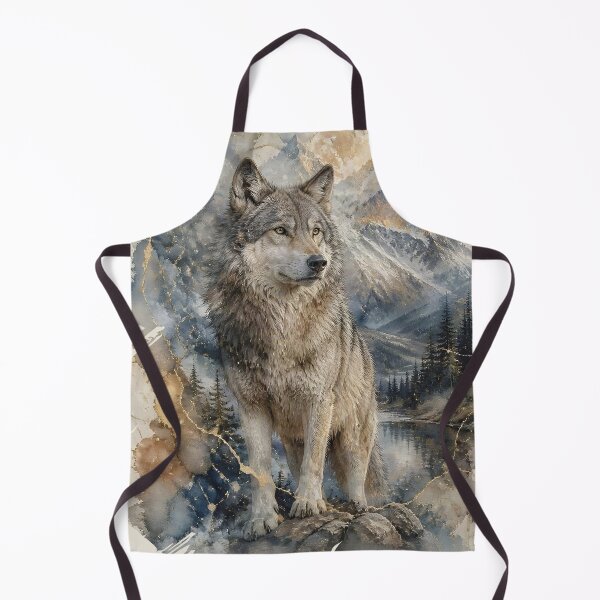 Item preview, Gray Wolf Watercolor Mountains Wilderness designed and sold by pASob-dESIGN.