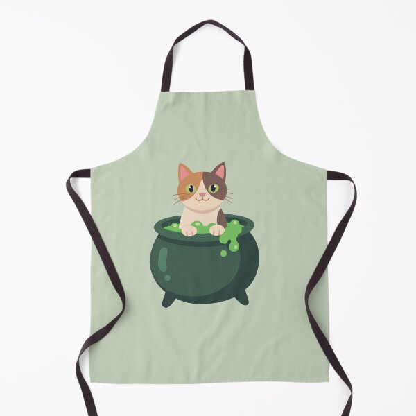 Item preview, Kawaii Calico Cat in Magic Witch Cauldron Halloween Art designed and sold by fadiyahmp.