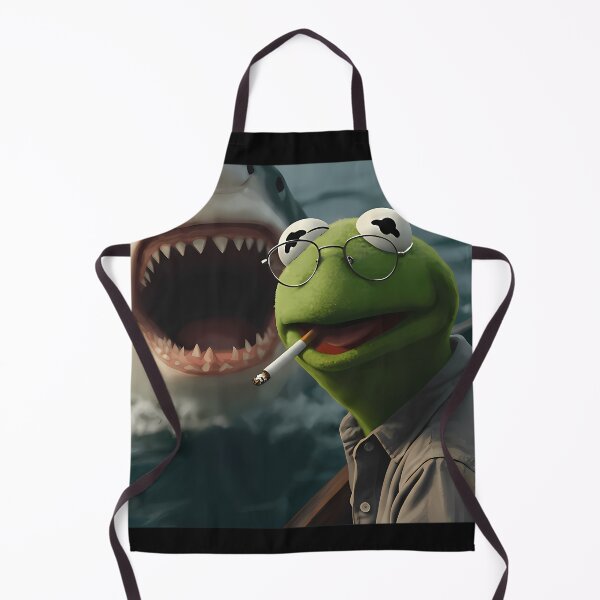 Item preview, Kermit Frog Smoking Cigarette Great White Shark designed and sold by BellaGraphicCo.