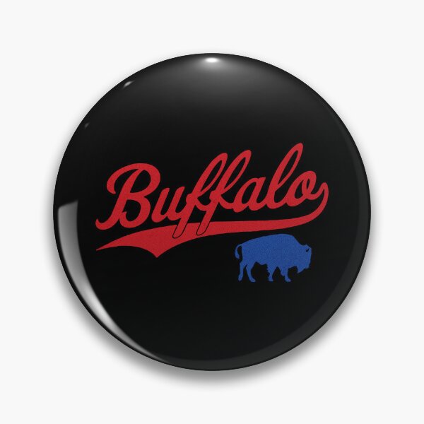 Item preview, Buffalo Script Red Swoop Blue Buffalo Mascot Art designed and sold by sandylel.