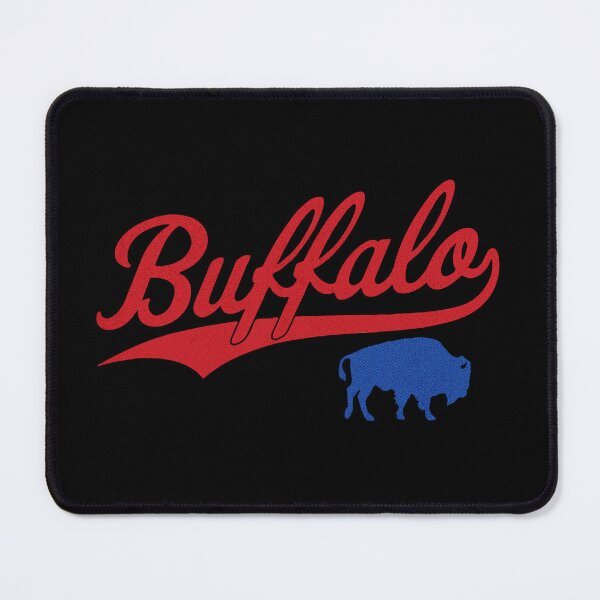 Item preview, Buffalo Script Red Swoop Blue Buffalo Mascot Art designed and sold by sandylel.
