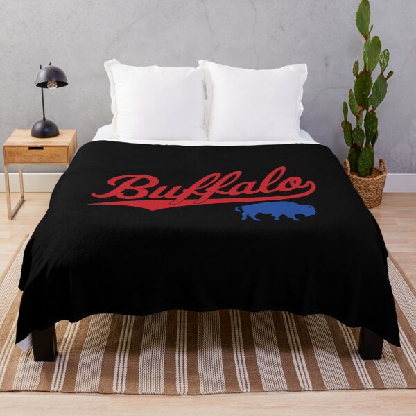 Item preview, Buffalo Script Red Swoop Blue Buffalo Mascot Art designed and sold by sandylel.