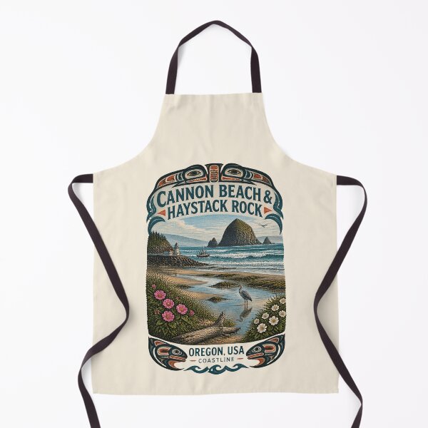 Item preview, Cannon Beach & Haystack Rock, Oregon, USA [Woodcarving Style] designed and sold by elektronen.