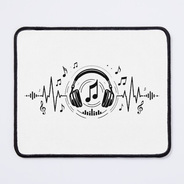 Item preview, Music Heartbeat Headphones Design | Music Notes Equalizer Art | Gift For DJ Lover And Musician designed and sold by StyxIND.