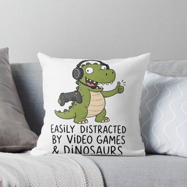 Item preview, Easily Distracted by Dinosaurs and Video Games designed and sold by ShirtWreck.