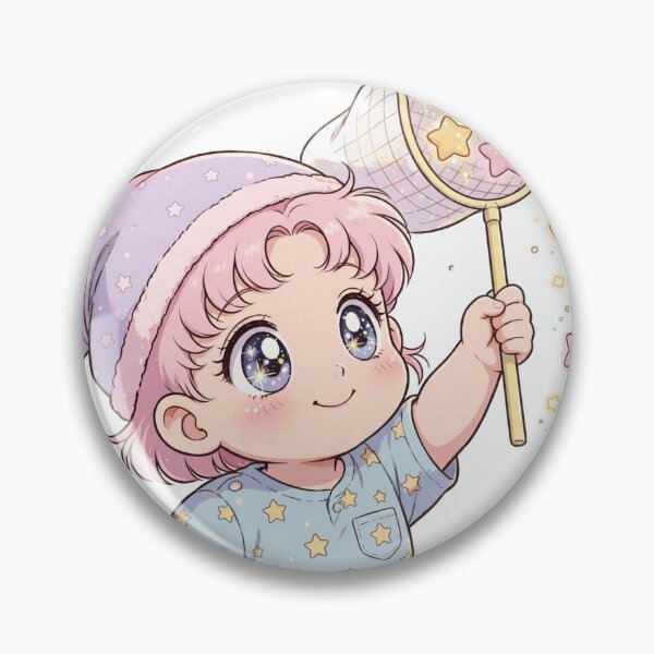Item preview, Stardust Collector | Cute Retro 90s Anime Baby Catching Stars designed and sold by Tak-Treasures.