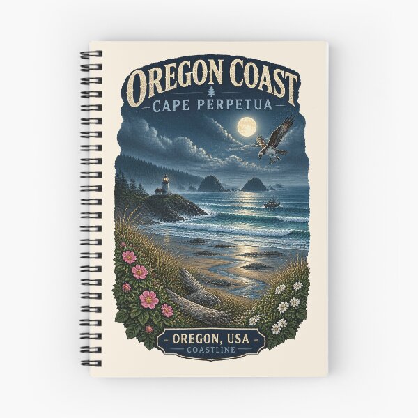 Item preview, Oregon Coast — Cape Perpetua, Oregon, USA [Night & Atmospheric Illustration] designed and sold by elektronen.