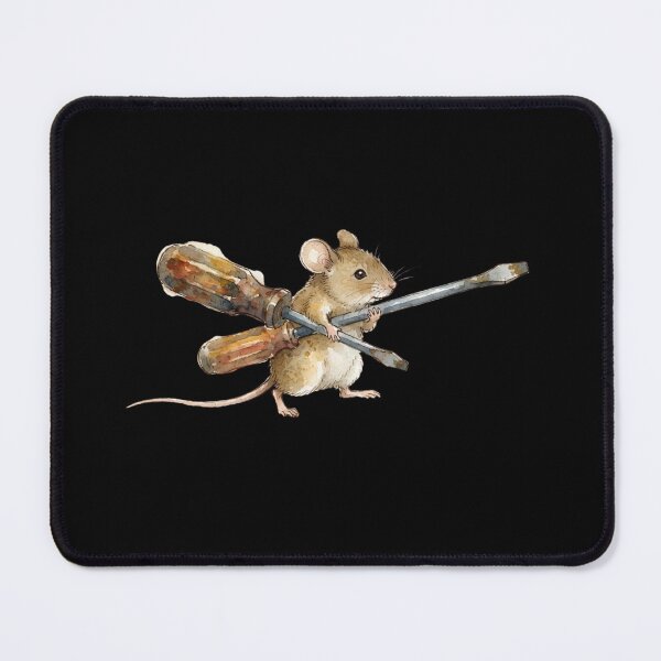 Item preview, Cute Watercolor Mouse Holding Screwdrivers Handyman Art designed and sold by bvdesignart.