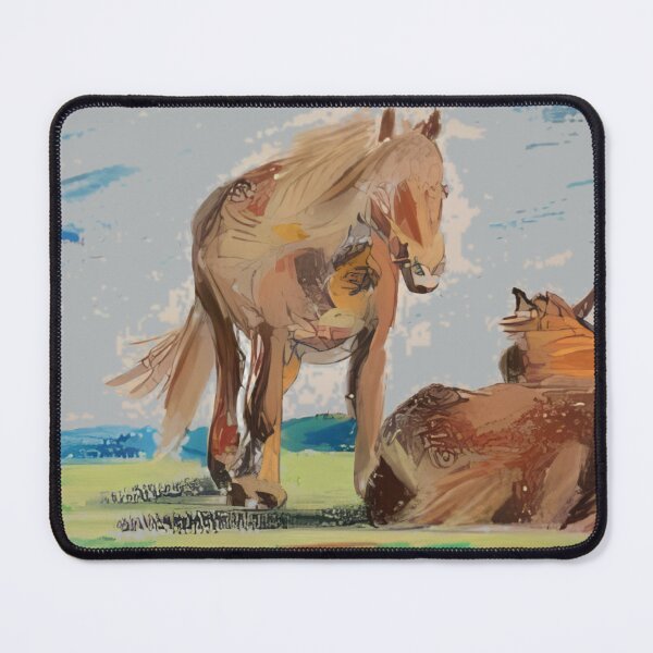Item preview, Horses in Pasture Impressionist Canvas Art designed and sold by RealmCanvas.