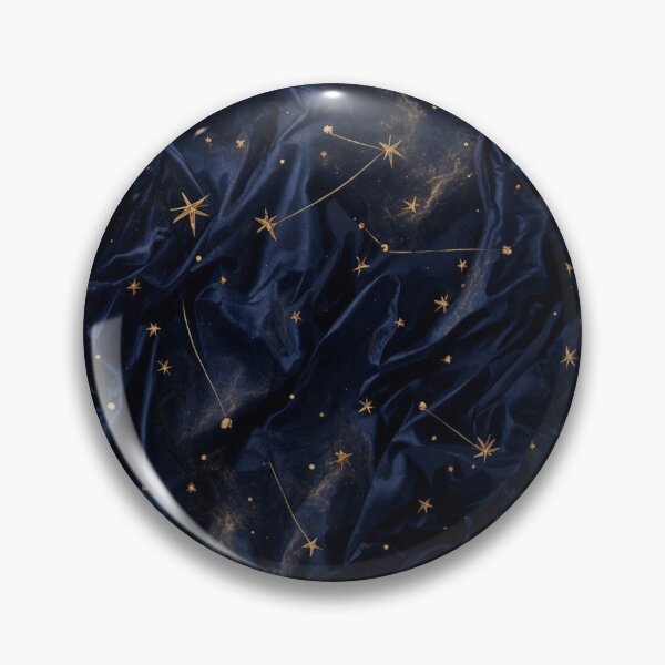 Item preview, Celestial Gold Stars Navy Satin Pattern designed and sold by charmaroundyou.