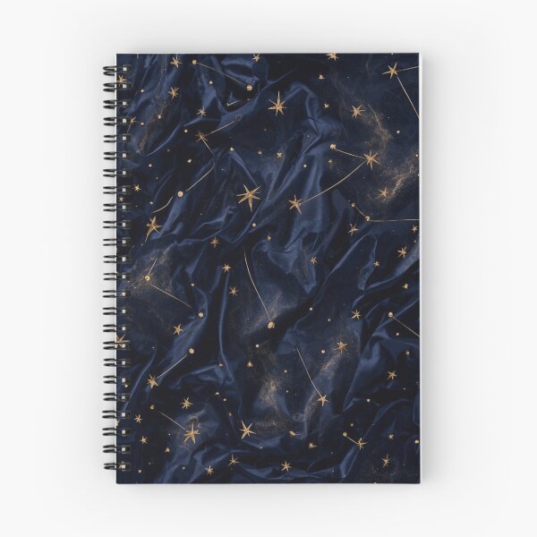 Item preview, Celestial Gold Stars Navy Satin Pattern designed and sold by charmaroundyou.