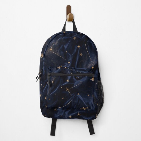 Item preview, Celestial Gold Stars Navy Satin Pattern designed and sold by charmaroundyou.