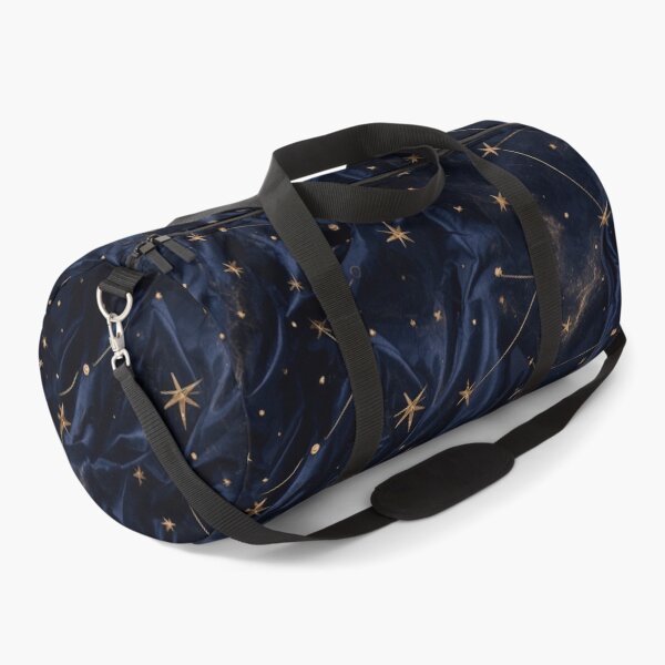 Artikelvorschau, Muster aus marineblauem Satin mit himmlischen goldenen Sternen entworfen und verkauft von charmaroundyou.