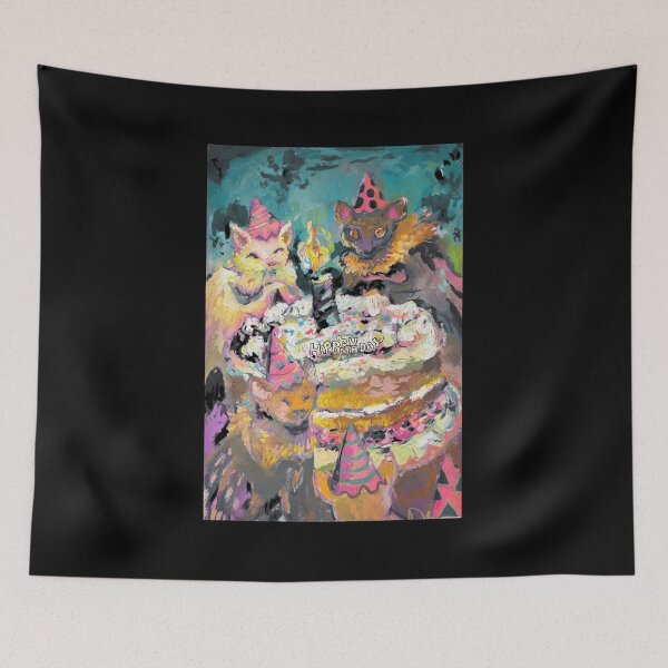Item preview, Whimsical Animals Birthday Party Oil Painting Art designed and sold by Jacklynmard.