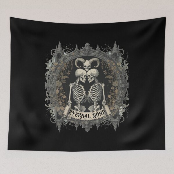 Item preview, Gothic Etern Love Skeletons Ram Skull Frame Art designed and sold by Jacklynmard.