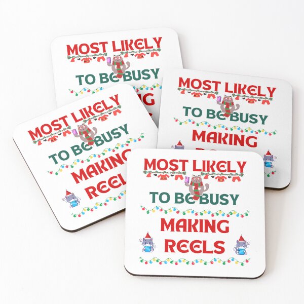Item preview, Most Likely To Be Busy Making Reels - Funny Christmas Cat designed and sold by Hased-fghrton.