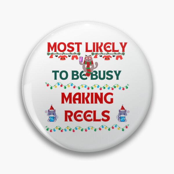 Item preview, Most Likely To Be Busy Making Reels - Funny Christmas Cat designed and sold by Hased-fghrton.