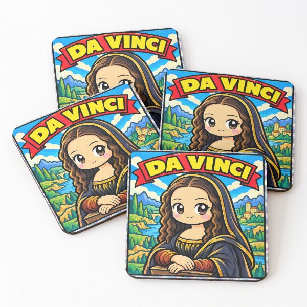 Item preview, Mona Lisa Da Vinci Kawaii Retro Sticker Art designed and sold by POP-BAY-JP.