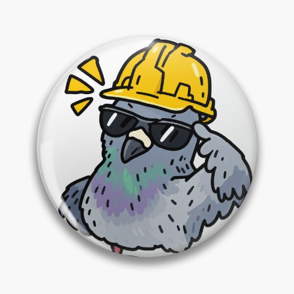 Item preview, Funny Construction Pigeon Worker Doodle designed and sold by MonkiFlipp.