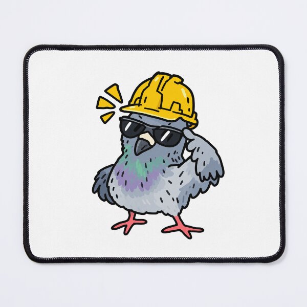 Item preview, Funny Construction Pigeon Worker Doodle designed and sold by MonkiFlipp.