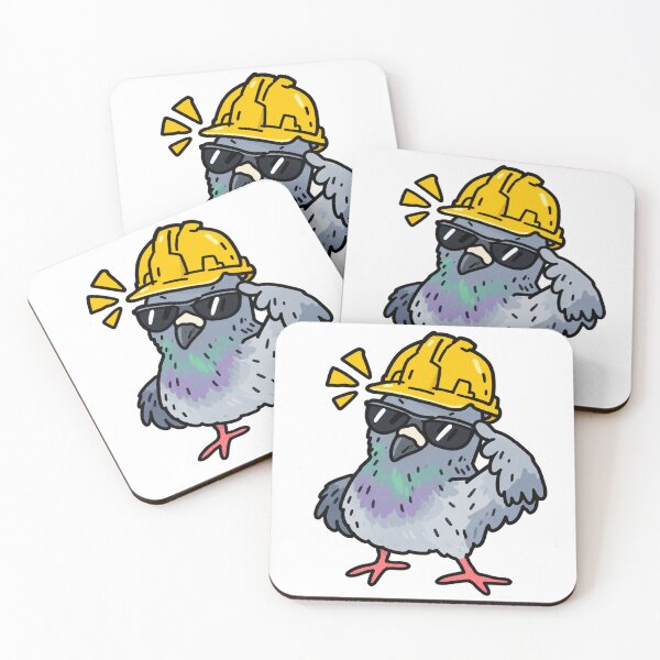 Item preview, Funny Construction Pigeon Worker Doodle designed and sold by MonkiFlipp.