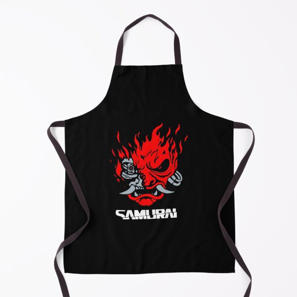 Item preview, Cyberpunk Samurai Oni Mask Flaming Red Skull Art designed and sold by ginapaw.
