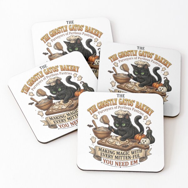 Item preview, The Ghostly Gatos Bakery - Spooky Black Cat Baker designed and sold by designwiss.