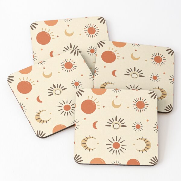 Item preview,  Celestial Sunburst and Moon Phase Earthy Pattern designed and sold by IntelliMindDesigns.