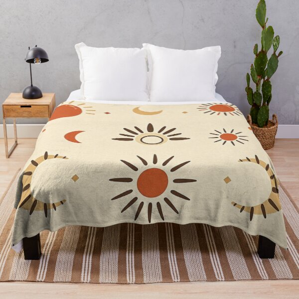 Item preview,  Celestial Sunburst and Moon Phase Earthy Pattern designed and sold by IntelliMindDesigns.