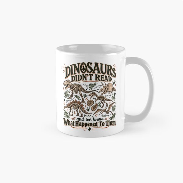 Item preview, Dinosaurs Didn't Read Funny Bookish Paleontology designed and sold by QuirkyQuoteTees.